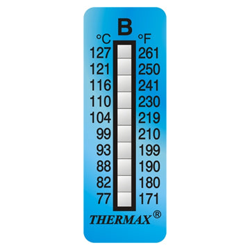 10 Level Temperature Indicator Labels 40°C to 249°C
