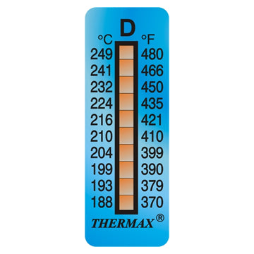 10 Level Temperature Indicator Labels 40°C to 249°C