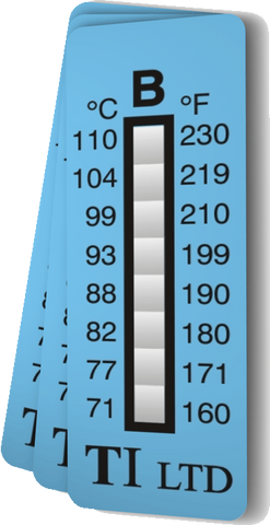 10 Level Temperature Indicator Labels 104°F to 480°F
